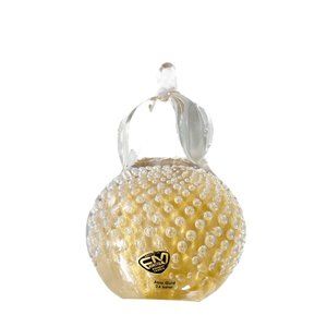 FM Konstglas Ronneby 24K Gold Pear Art Crystal Sculpture Handmade Sweden Sticker